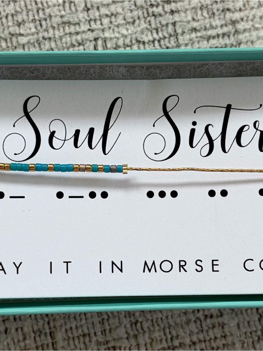 Dot & Dash Design Soul Sister Turquoise & Gold Beaded Necklace